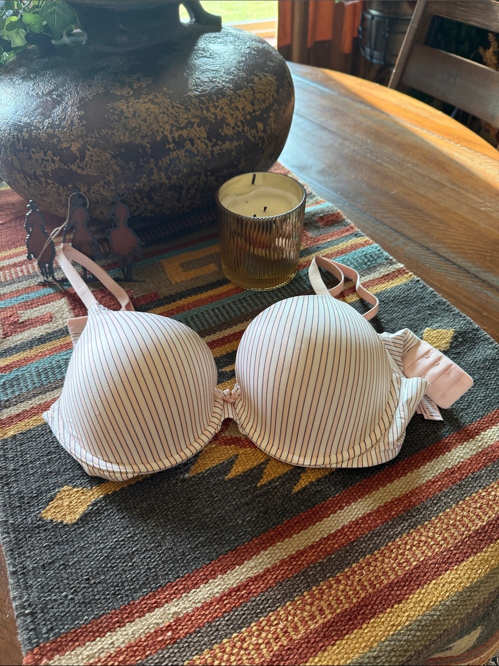 Victoria's Secret Light Pink Striped T-Shirt Bra